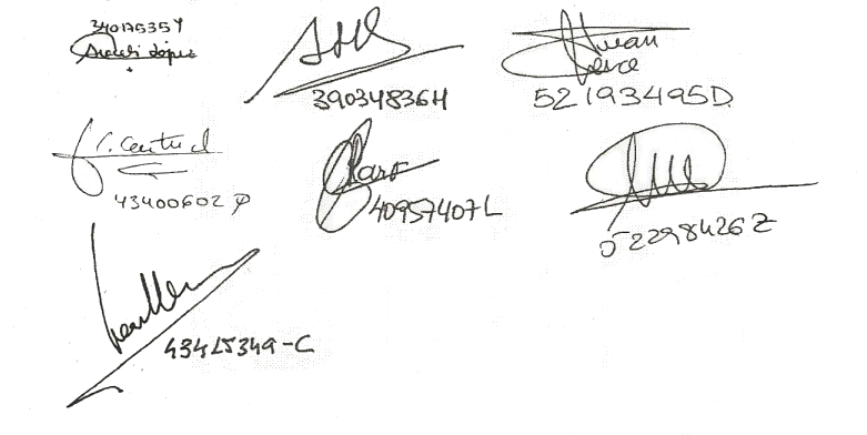 Signatures dels socis fundadors
